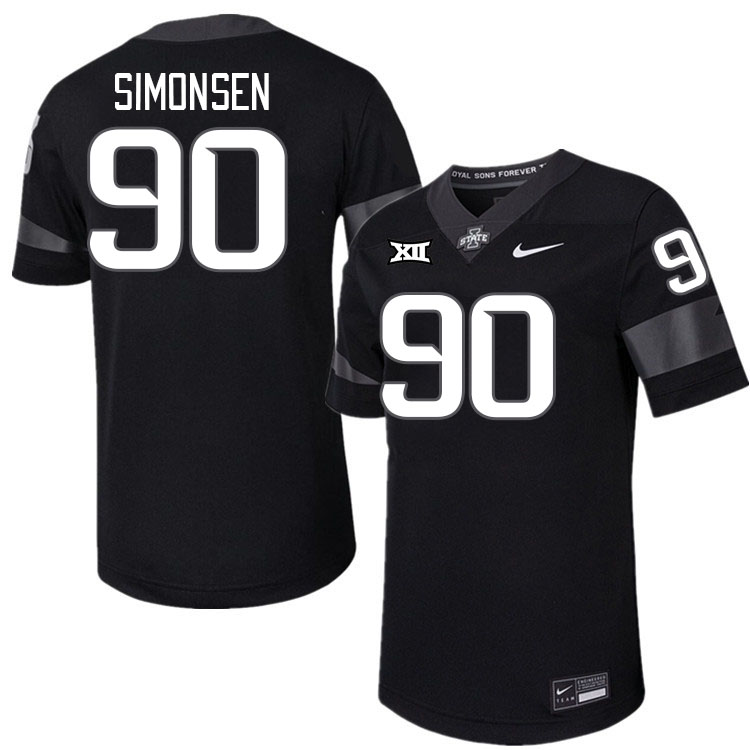 Men #90 Braden Simonsen Iowa State Cyclones College Football Jerseys Stitched-Black